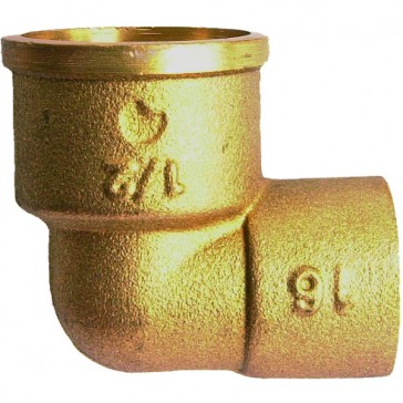 Coude laiton fer-cuivre FEMELLE 90GCU - 3/4'' - 16 mm