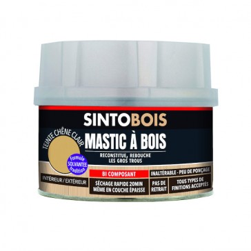 Mastic à bois SINTOBOIS boite - 170 ml - 190 g - chêne clair