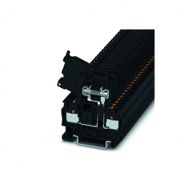 Borne de câblage porte-fusibles PT-HESI - noir - 1 étage - Type de fusible: G/5 x20