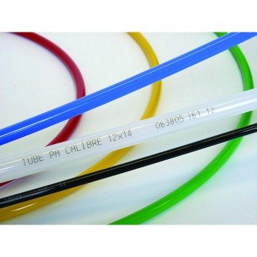 Tube PA calibré - 8 x10 mm - Coloris : blanc - Longueur : couronne de 25 mètres