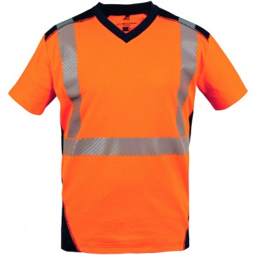Tee-shirt haute visibilité orange/marine BALI - L