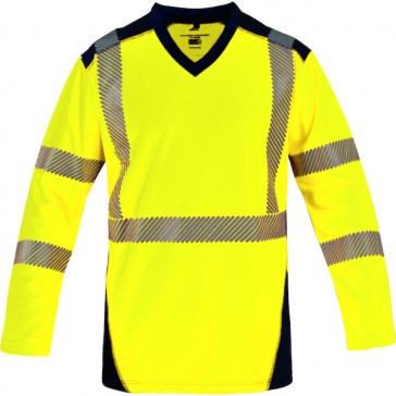 Tee-shirt haute visibilité manches longues jaune/marine BALI 9 - S