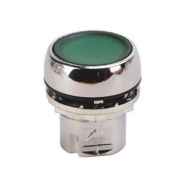 Tête de bouton-poussoir affleurant lumineux 800F - métal - 22 mm - vert