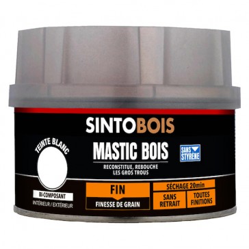Mastic à bois SINTOBOIS FIN - 570 g - blanc