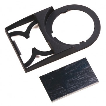 Porte-plaque + plaque d'incription noire pour bouton 22 mm 800F - 30x50 mm