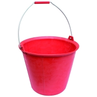 Seau Plastique 13 Litres Rouge avec poignée et ergots anse diamètre 5,3 mm