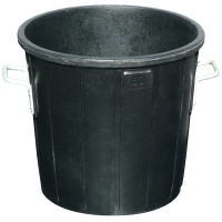 Poubelle ronde en caoutchouc - 75 L - noir