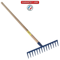 Râteau 14 dents droites avec manche en bois 1,5 mètres