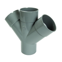 Culotte double 45° PVC mâle-femelle - 100 mm