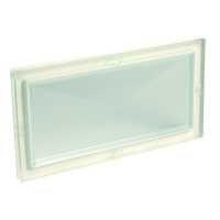 Hublot LUMX  380 X 195 mm cadre en polystyrène choc blanc et d’un vitrage translucide en polystyrène cristal H22