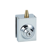 Loqueteau à clé 1448 pour porte en verre chromé brillant