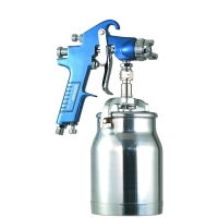 Pistolet à peinture par aspiration CAR S03 - Diamètre de la buse : 2 mm - Capacité du godet : 1 L - Filetage d'entrée d'air : 1/4" -  Filetage de raccordement au godet : 2 mm
