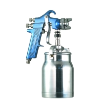Pistolet à peinture par aspiration CAR S02 - Diamètre de la buse : 1,6 mm - Capacité du godet : 0,5 L - Filetage d'entrée d'air : 1/4" - Filetage de raccordement au godet : 1,6 mm