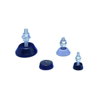 Support pied de machine MINIFIX acier - Diamètre : 46 mm - Hauteur : 53 mm - Charge de pression maximale : 400 N - Dureté Shore 50
