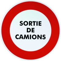 Panneau de signalisation PVC rigide sortie de camions 290 mm