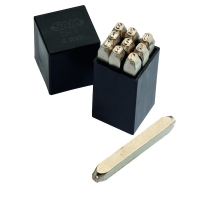 Chiffres à frapper en acier CH - Hauteur 5 mm - 9 pièces