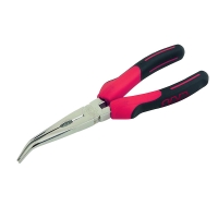 Pince à bec demi rond coudée avec manche bimatière 160 mm