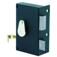 Serrure en applique verticale à tirage 4 gorges 127 canon de 50 mm gauche