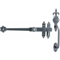 Loquet acier poucier avec poignée extérieur fer cémenté patiné