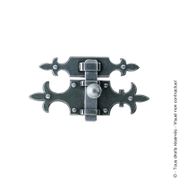 Targette rustique 679 en applique à pêne plat acier cémenté patiné largeur 40 mm