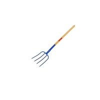 Fourche à fumier à soie à 4 dents avec manche bois pomme 30 cm