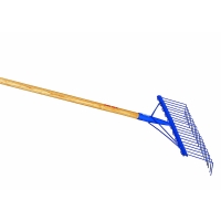 Râteau à gazon acier 20 dents avec manche bois - 48 cm