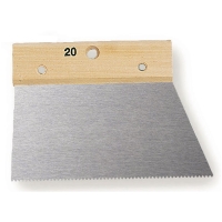 Spatule à colle avec dents pointues et manche en bois - 2,5 x 4 mm