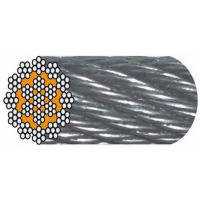 Câble de levage acier galvanisé Aviation âme métallique 7 torons 7 fils - Diamètre 4 mm en couronne de 50 mètres