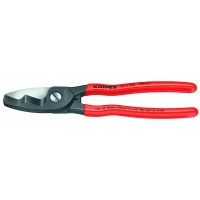 Pince coupe-câble à doubles tranchants avec manche gainé plastique - Capacité de coupe : 70 mm - Longueur totale : 200 mm