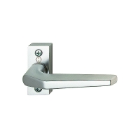 Béquille double sur rosaces pour menuiserie aluminium 117GF/22C8 FRANKFURT - RAL 9010 blanc - carré 8 mm - Pour épaisseur 40 à 49 mm