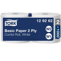 Papier d'essuyage Basic Bobine combi en boîte blanc W1/2