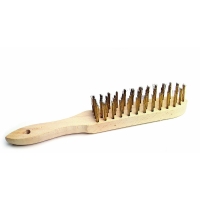 Brosse à main en acier rond - 3 rangs