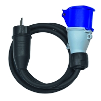Adaptateur de camping avec cordon - fiche standard français - prolongateur CEE P17 - 1,5 m - 16 A - 230 V