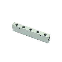 Nourrice de distribution aluminium double femelle 3313 - G1/2 G1/4 - 5 sorties