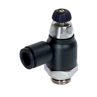 Régleur de débit banjo série 346 - réglage bouton/vis - plastique - polymère technique - D=6 mm - G1/8" - 34602222