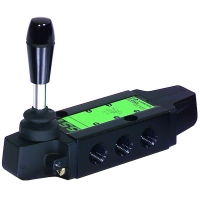 Distributeur à tiroir à commande manuelle série 551 - 5/2 - monostable - G1/4 - bouton pousser-tirer