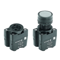 Tête de commande plastique bouton poussoir affleurant série 307 - noir