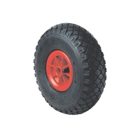 Roue de manutention 200 kg - caoutchouc gonflable - 400 x 105 mm Alésage : 25mm Moyeu à rouleaux de 75mm