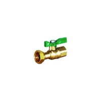 Vanne laiton à boisseau sphérique femelle 641 manette papillon verte - Avec écrou prisonnier : Oui - Avec purge : Non - diamètre de raccordement : 3/4"-3/4"
