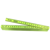 Mètre pliant 2 mètres en fibre de verre à 10 branches jaune gradué en creux recto Classe III