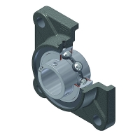 Palier complet auto-aligneur applique série SUCF - Diamètre intérieur : 40 mm - Référence du roulement insert : SUC208 - Largeur bague intérieure : 49,2 mm - Entraxe de fixation : 102 mm