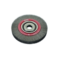 Brosse à fil circulaire pour machine stationnaire, haute densité de garnissage - alésage 20 mm - diamètre 100 mm - fil acier