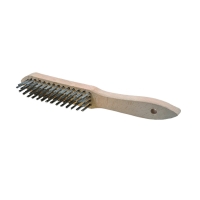 Brosse à main 4 rangs avec fil en inox plat 0,30 mm droit