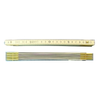 Mètre pliant 2 mètres en aluminium à 10 branches gradué recto/verso Classe III