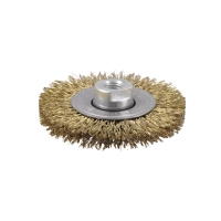 Brosse à fil circulaire avec Cordwire pour meuleuse d'angle - fil acier laitonné 0,27 mm - diamètre 115 mm