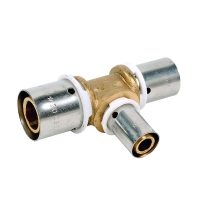 Té pour tube PER inégal à sertir - 20 mm - 12 mm - 20 mm