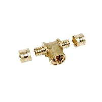 Té pour tube PER femelle à glissement - 20 mm - 1/2"