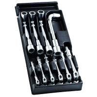 Module de rangement pour servante MOD.75 avec des clés à pipe débouchées métriques 8-19 mm - 10 pièces