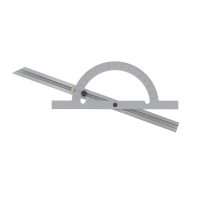 Rapporteur d'angle acier chromé avec règle coulissante - Longueur de règle : 400 mm - Diamètre secteur : 200 mm