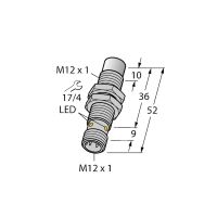 Capteur inductif série NI10U - UPROX+ - M12 - Portée=10 mm - PNP - acier inoxydable - NI10U-EM12WD-AP6X-H1141